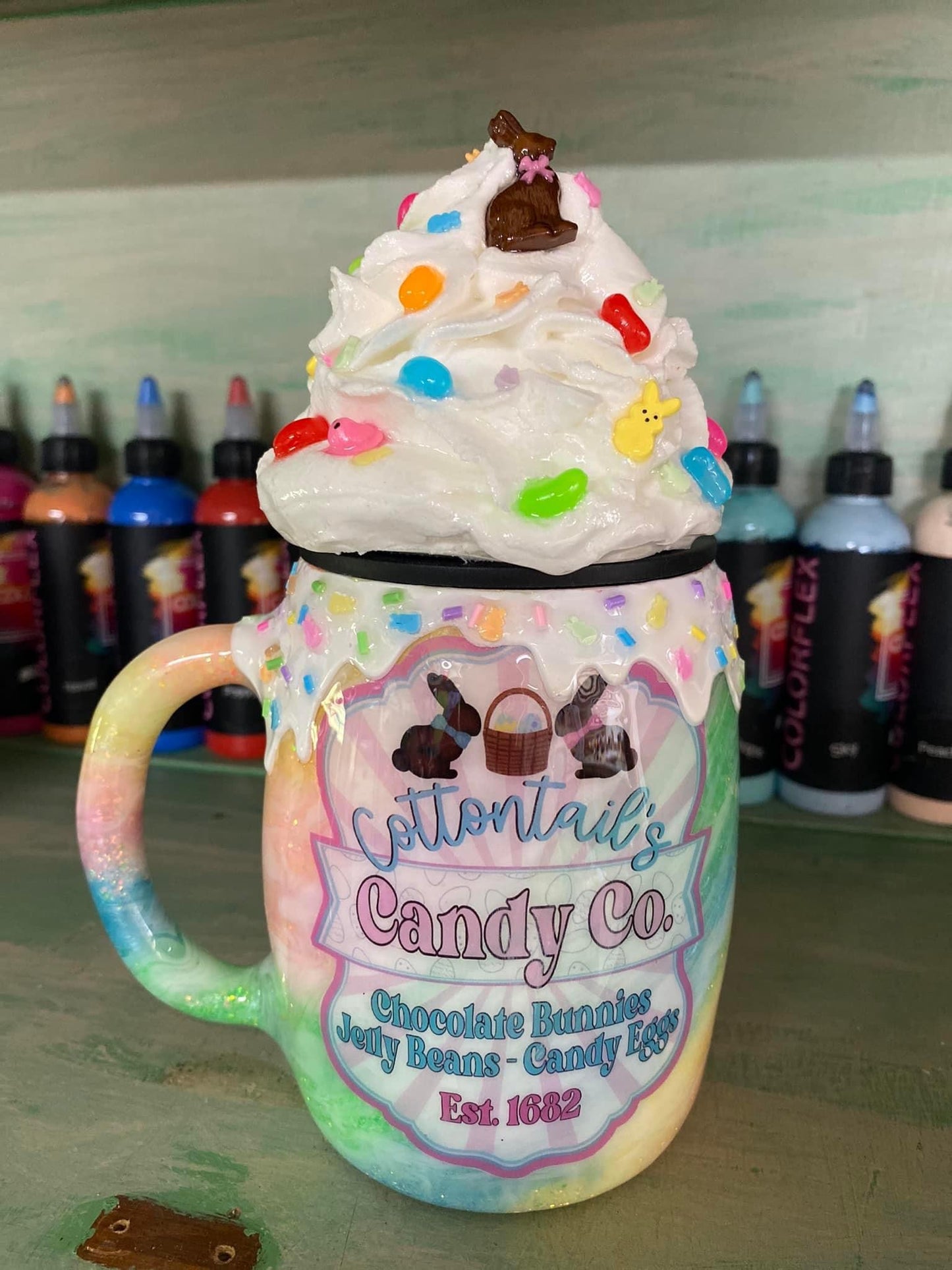 Cottontail’s Candy Co Glittered Milky Way Mug