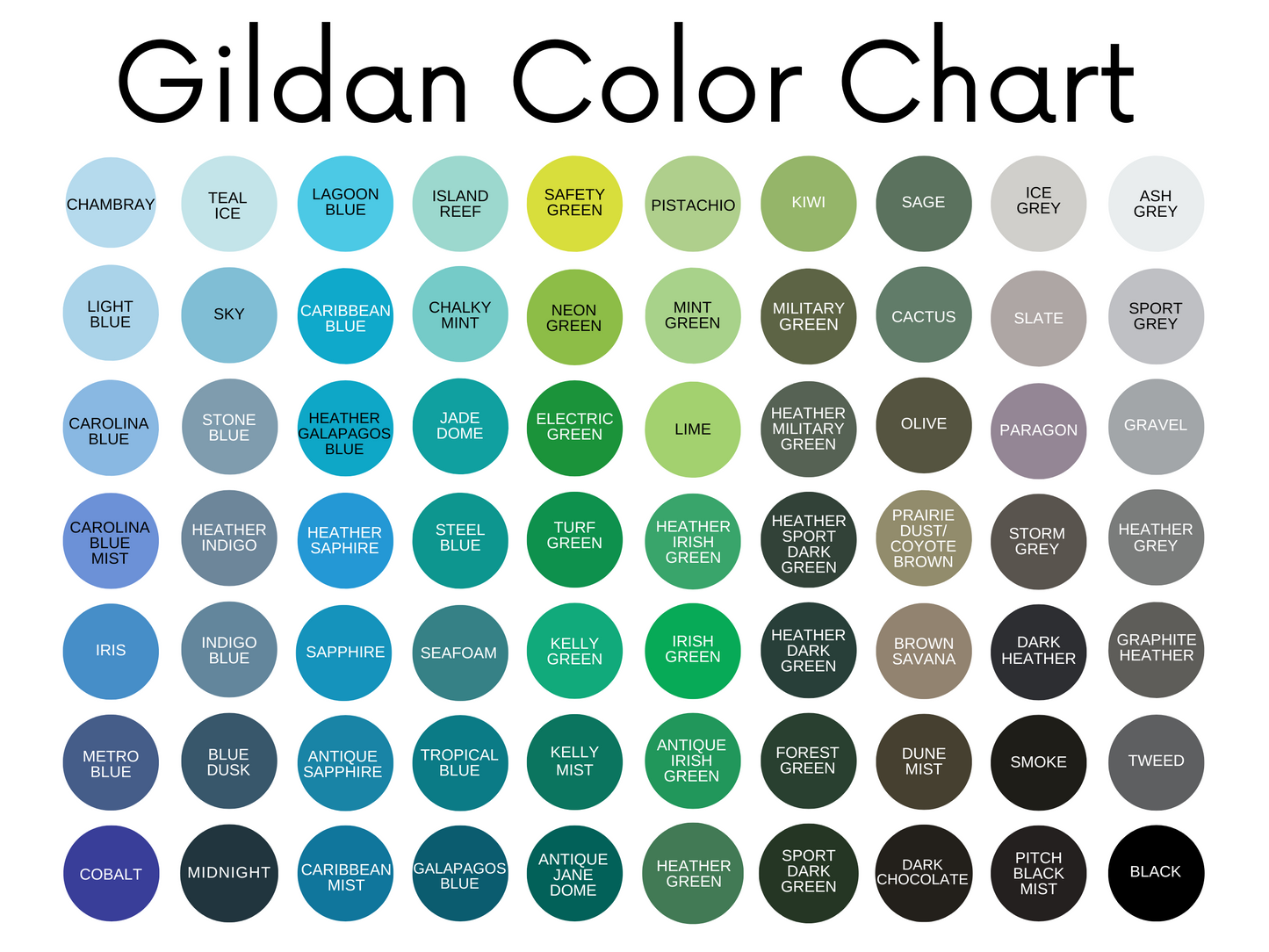 COLOR CHARTS- Pick color from attached charts