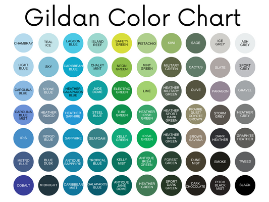 COLOR CHARTS- Pick color from attached charts