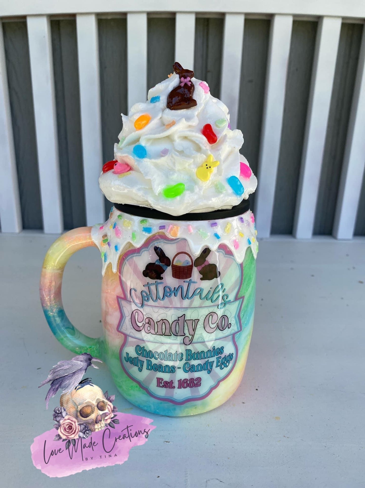 Cottontail’s Candy Co Glittered Milky Way Mug