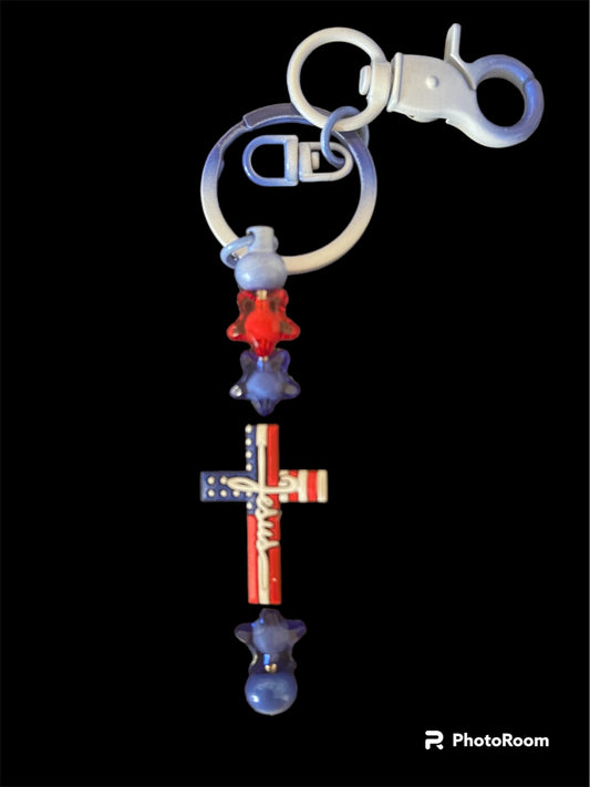 Patriotic Jesus Keychain