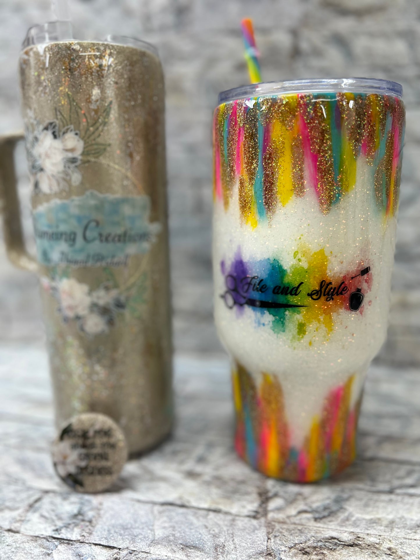 Custom Small Business Logo Tumbler Peek a Boo Style