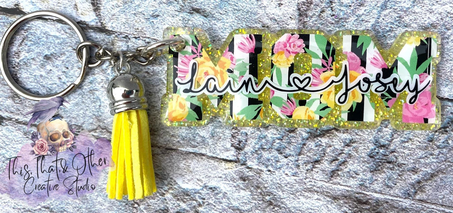 MOM personalized Keychain