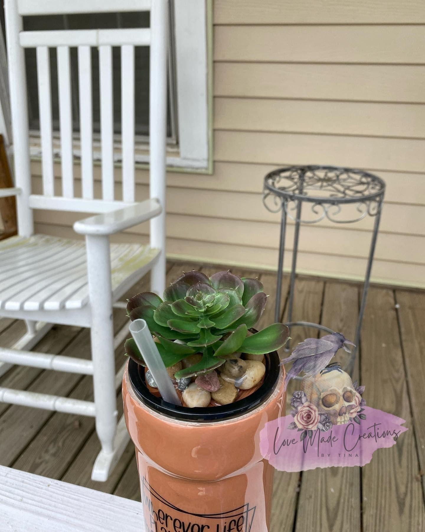 Floral and Rock Lid Topper