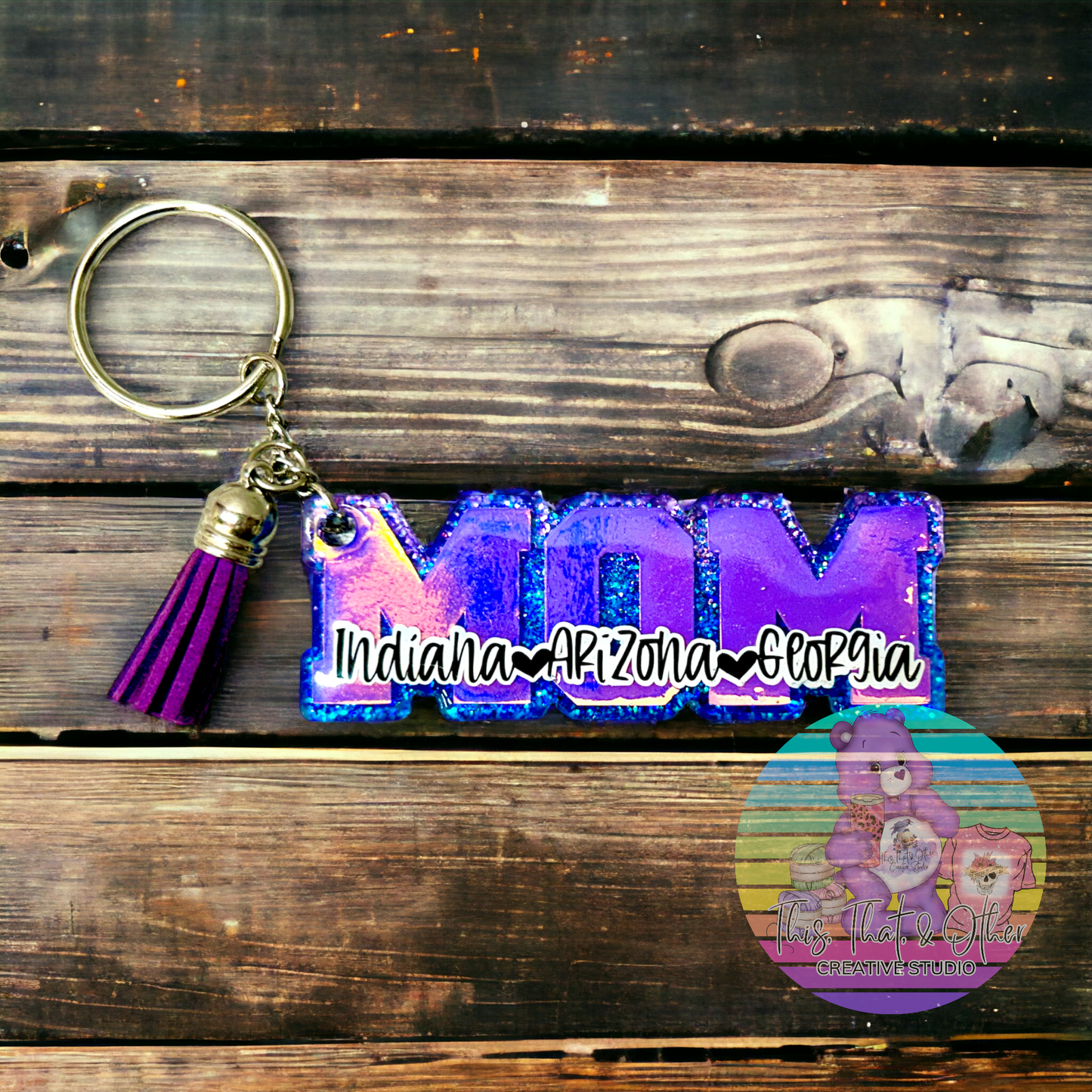 MOM personalized Keychain