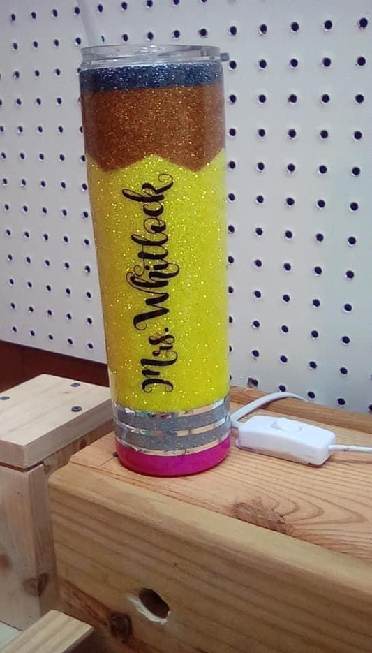 Glitter Pencil Tumbler