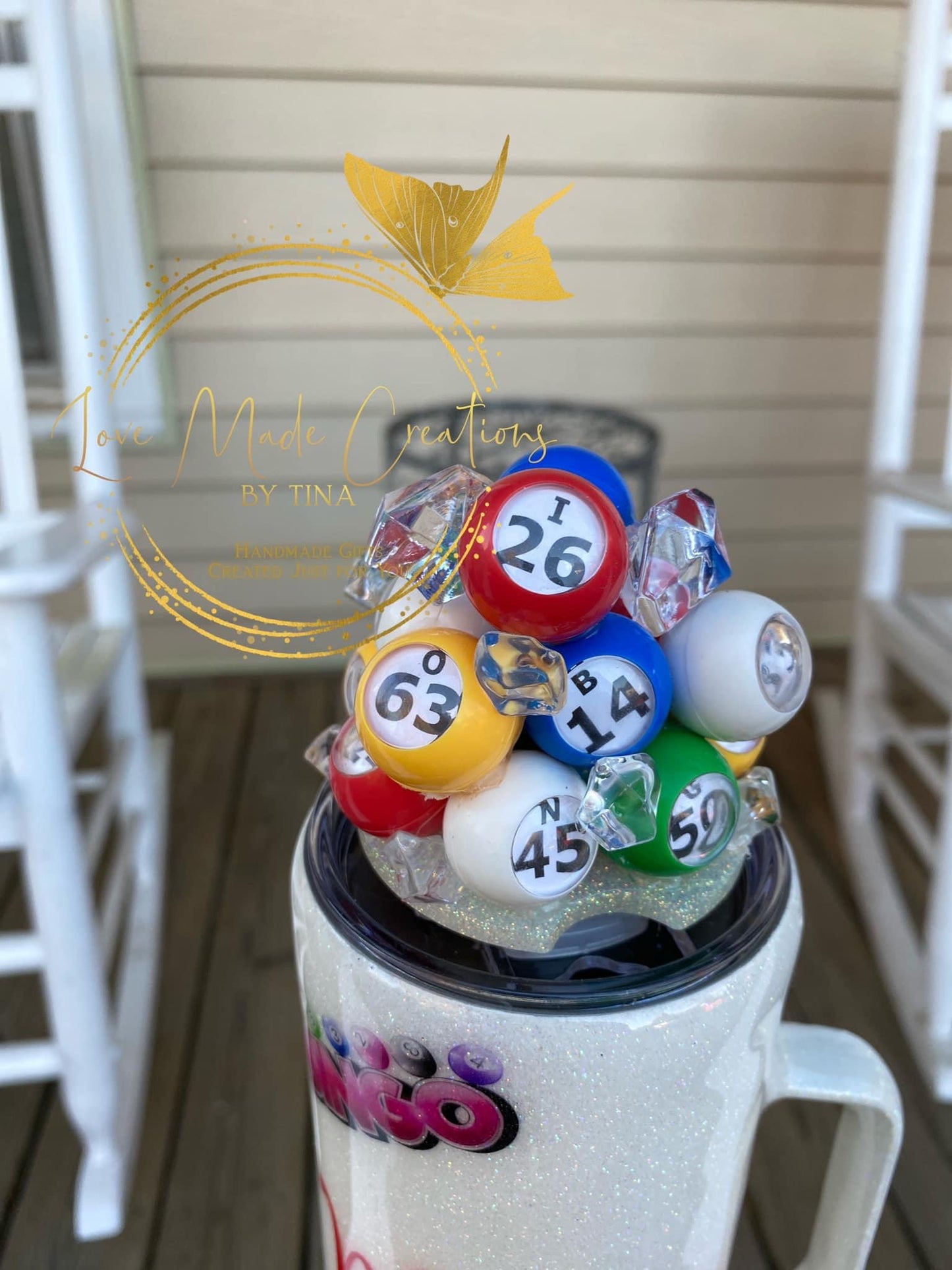 Bingo Tumbler with Bingo Ball topper