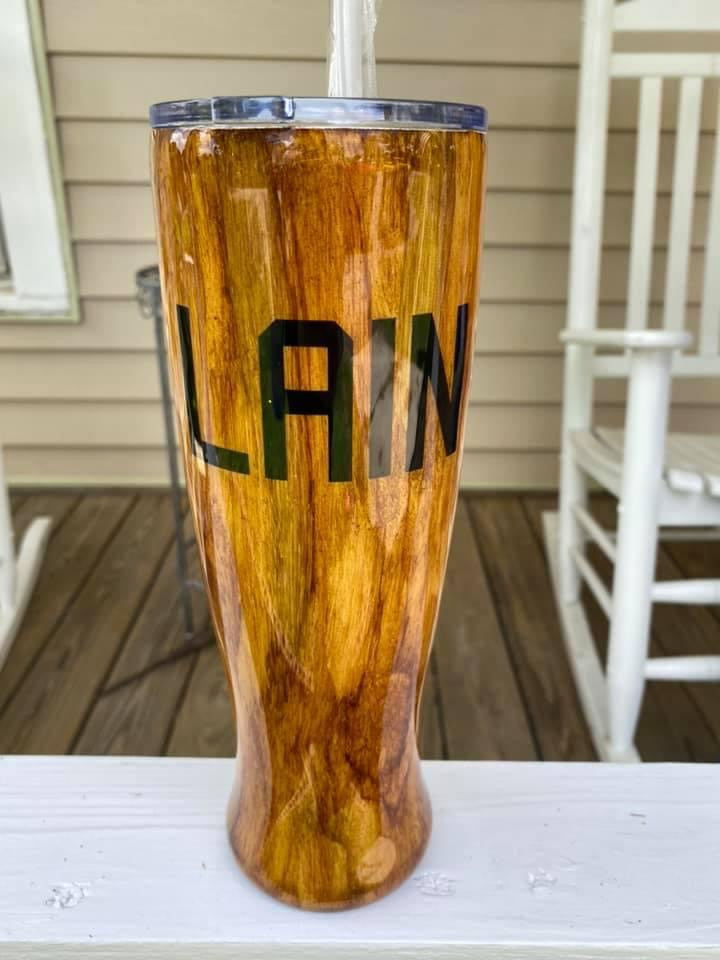 Baseball Bat Woodgrain tumbler