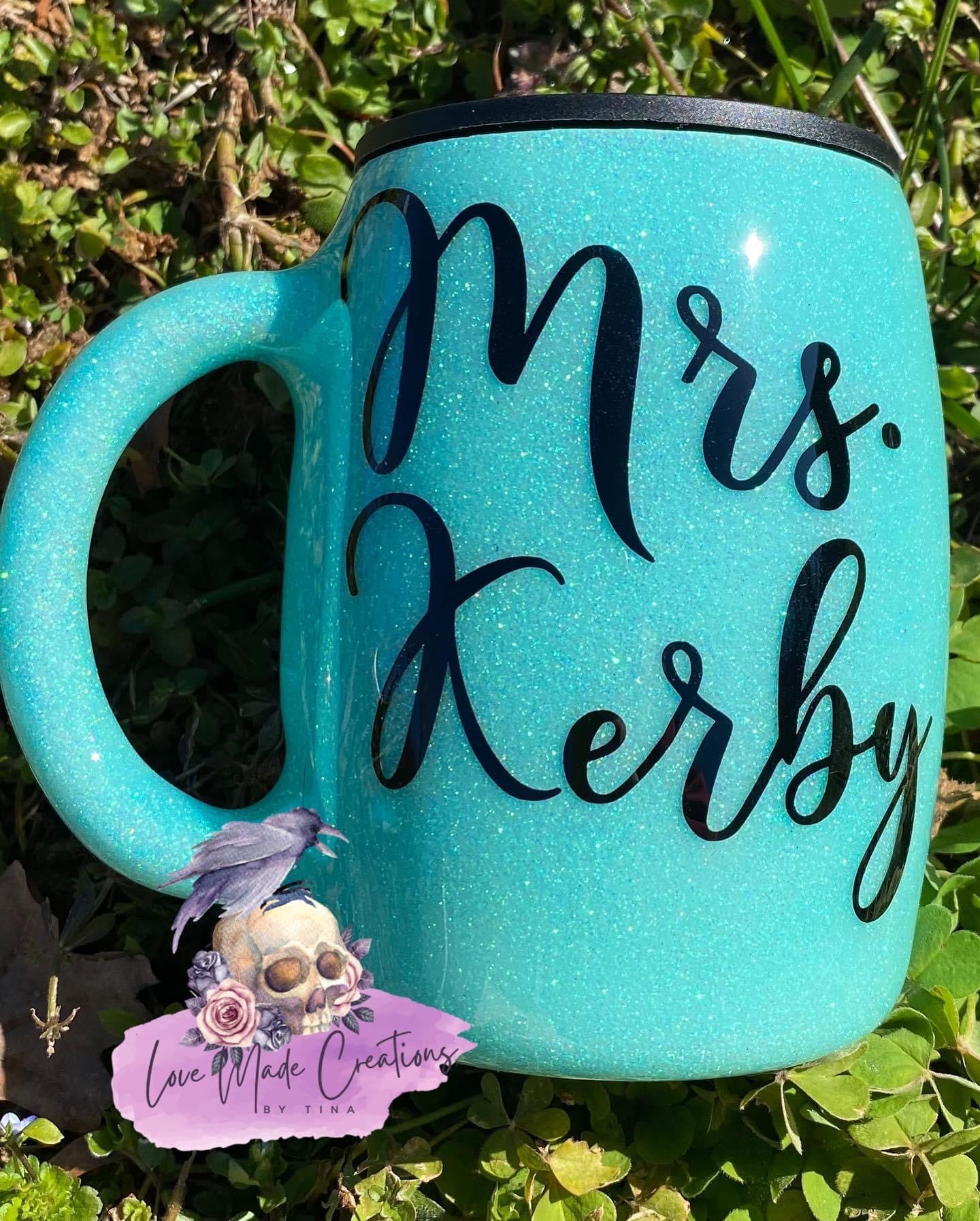 Personalized Glitter Mugs