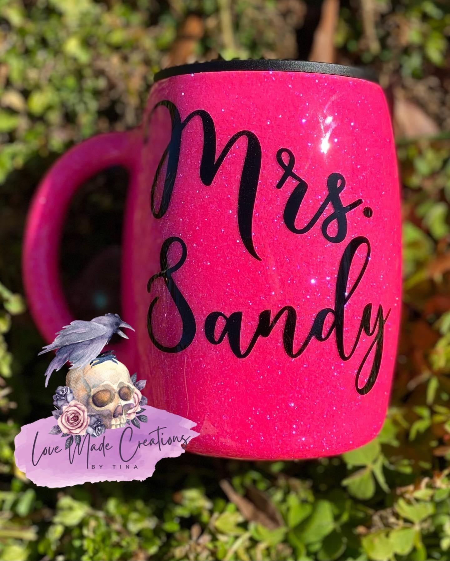 Personalized Glitter Mugs