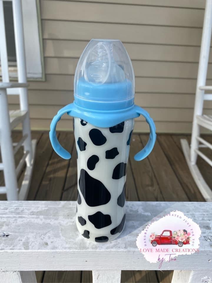 Cow Print Baby Bottle