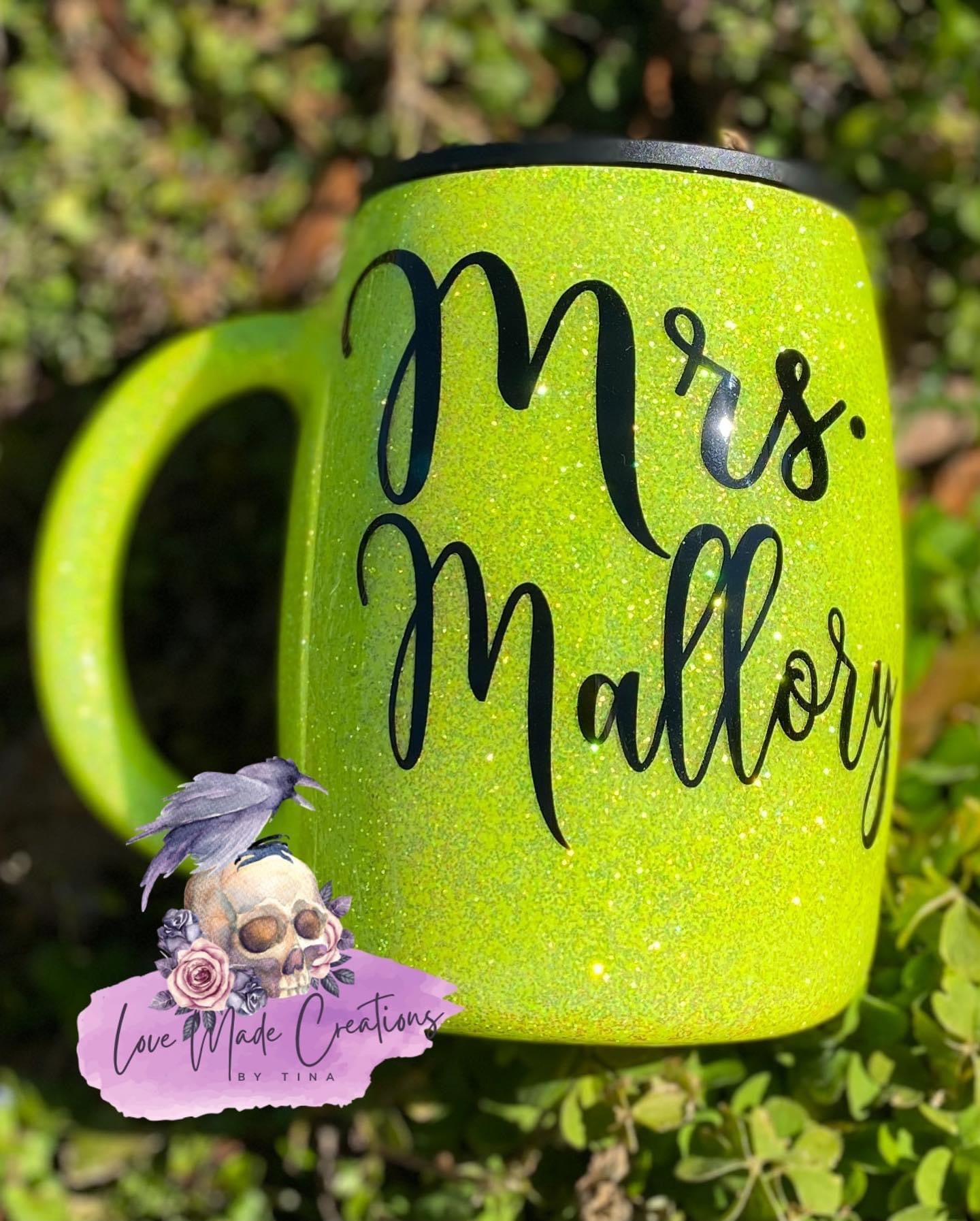 Personalized Glitter Mugs