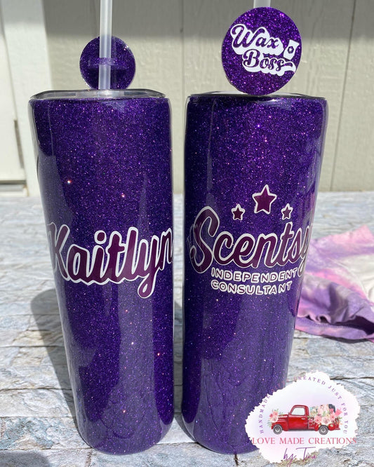 Purple Consultant glittered tumbler