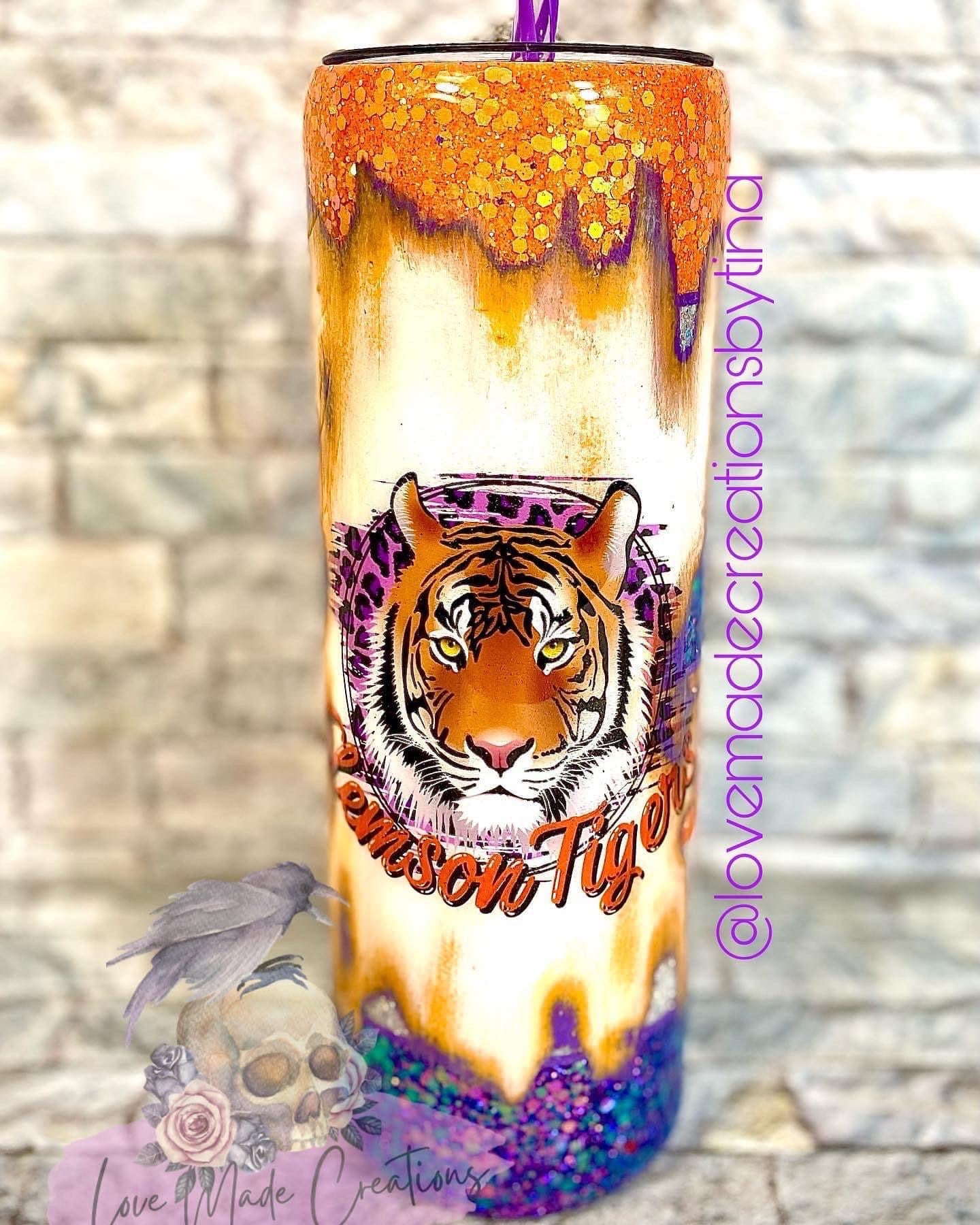 Glittered Tiger Tumbler