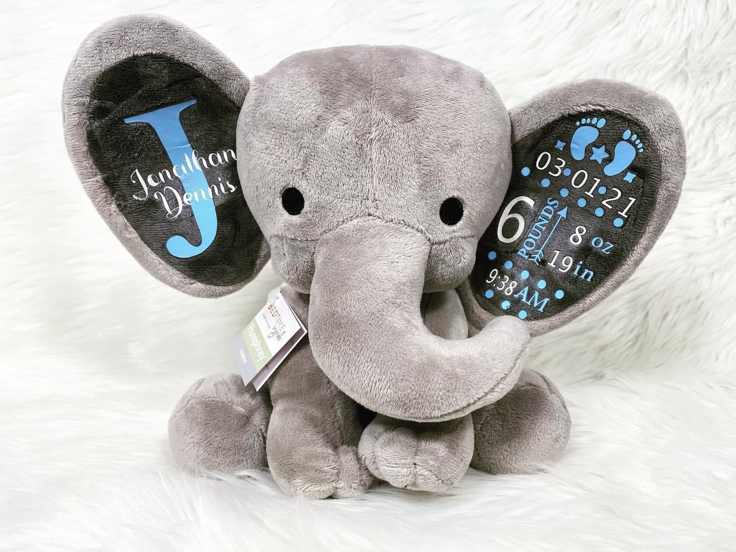 Birth Stat Personalized Plush Elephant