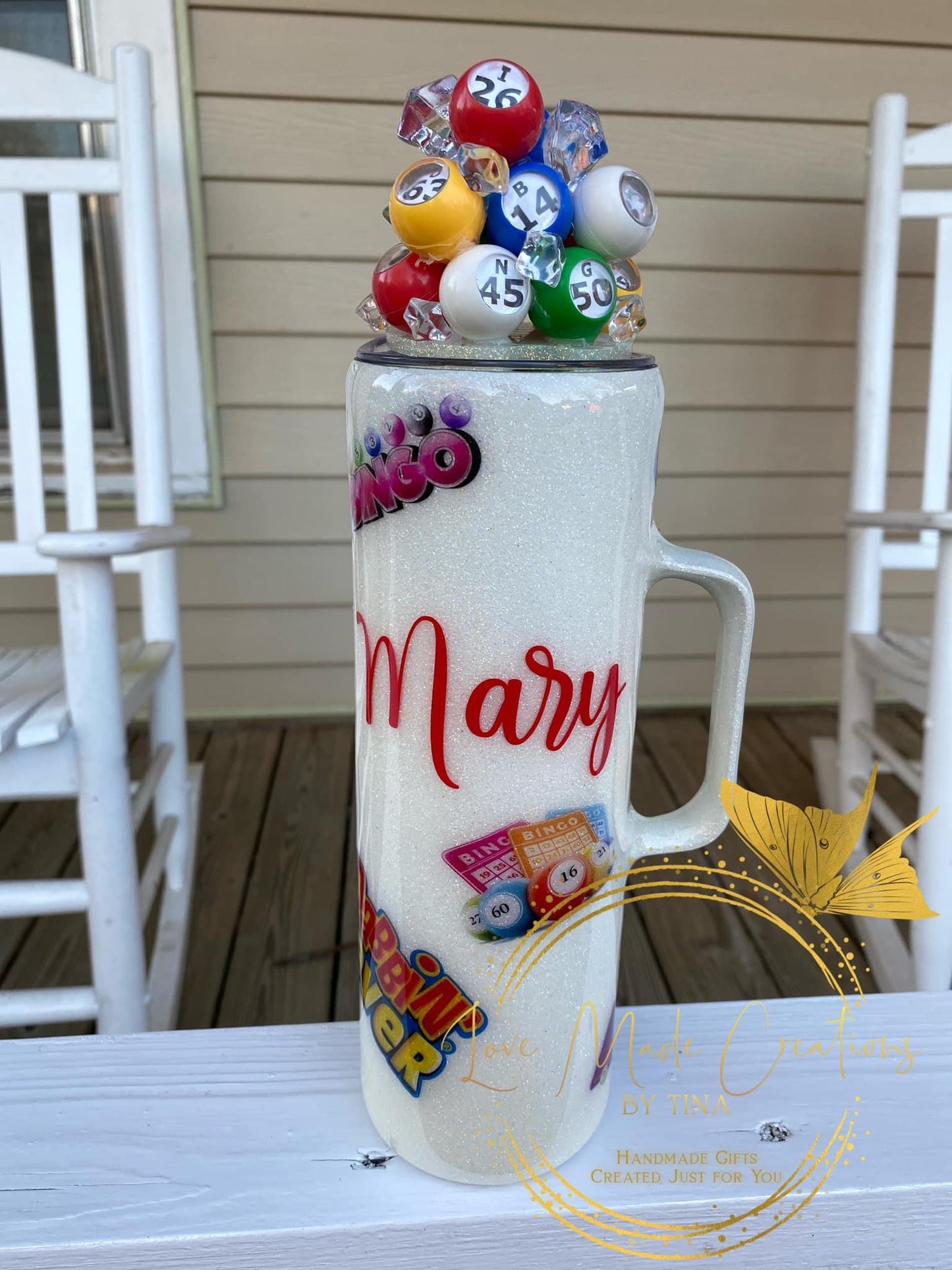 Bingo Tumbler with Bingo Ball topper