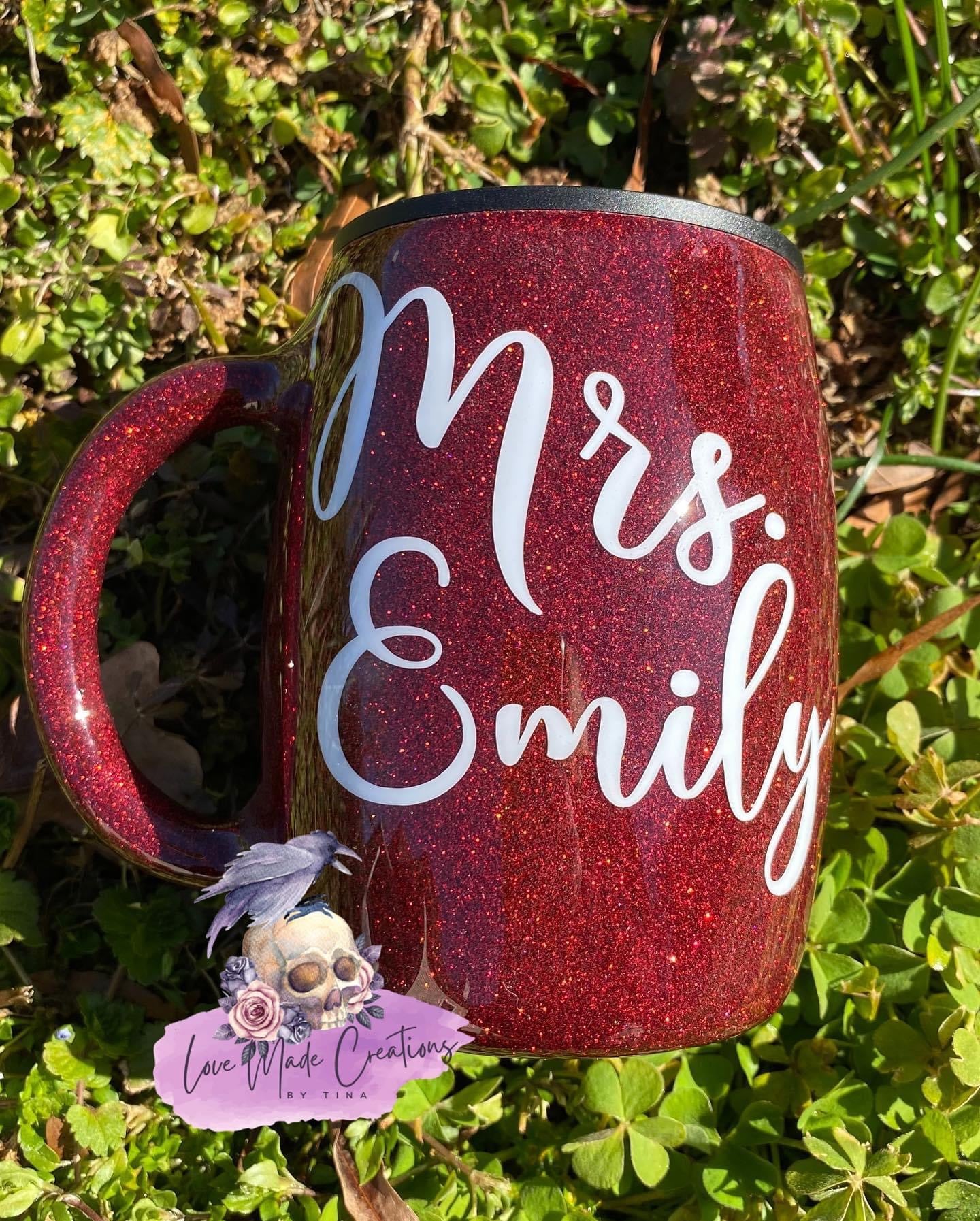 Personalized Glitter Mugs