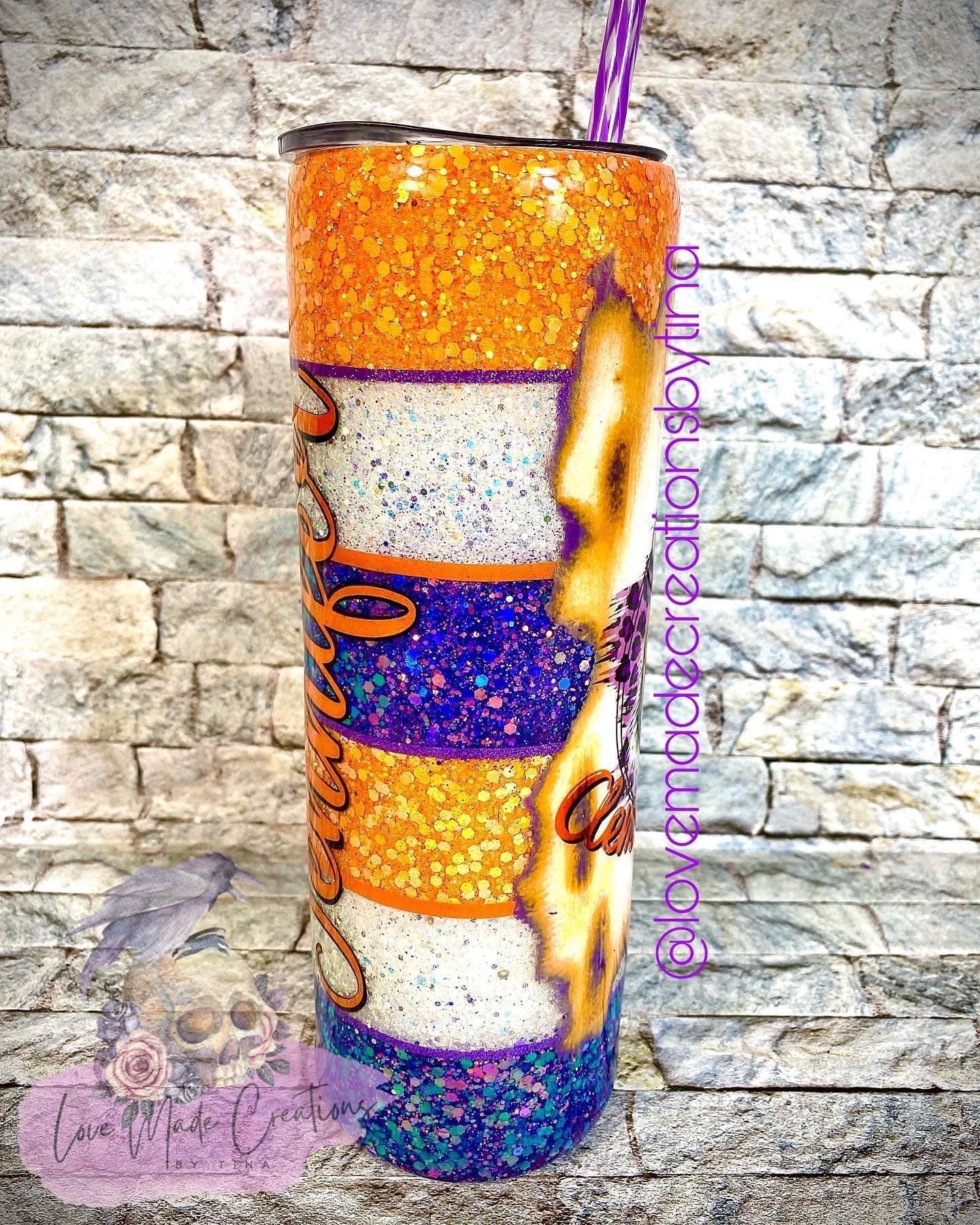 Glittered Tiger Tumbler