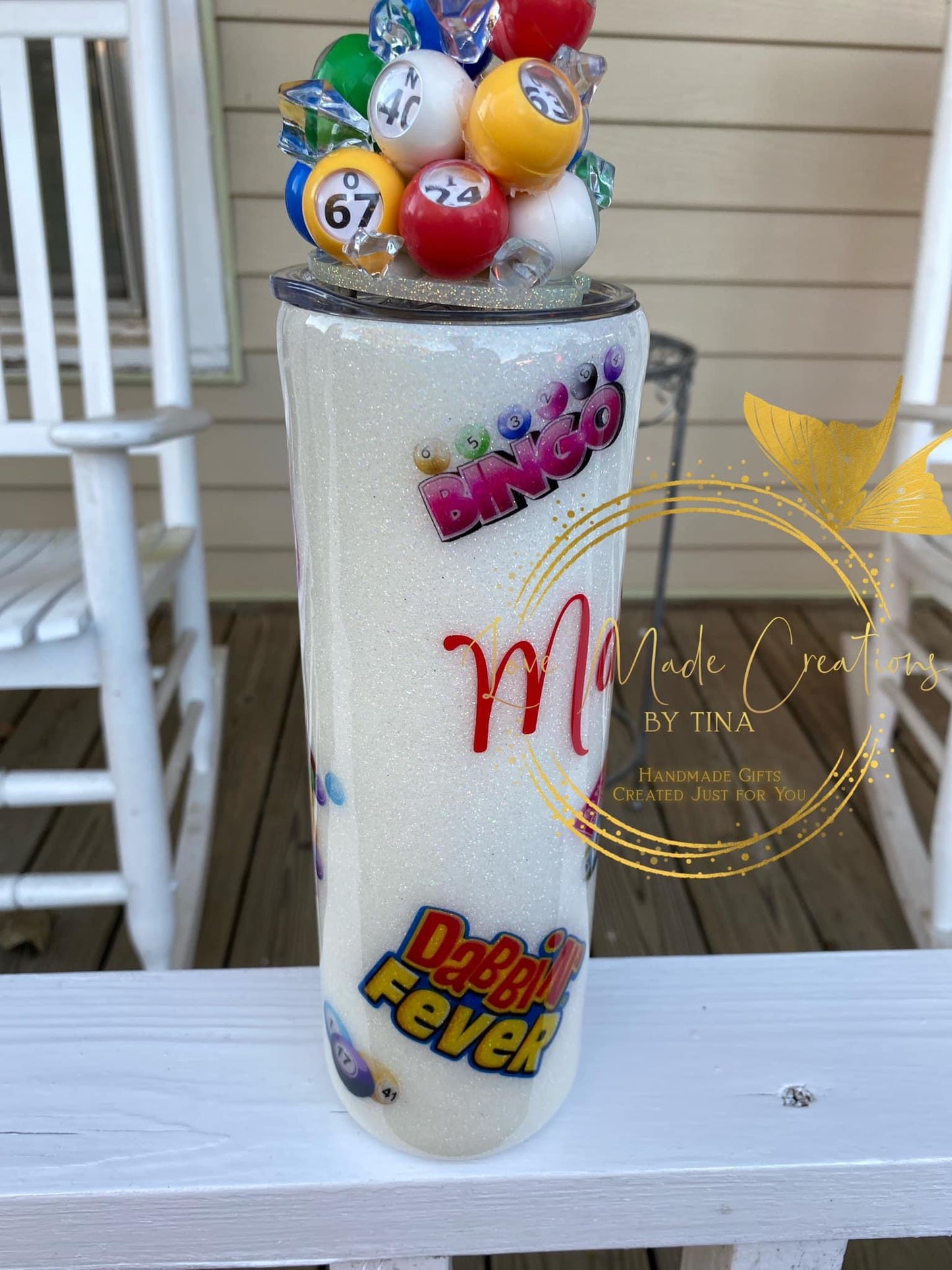 Bingo Tumbler with Bingo Ball topper