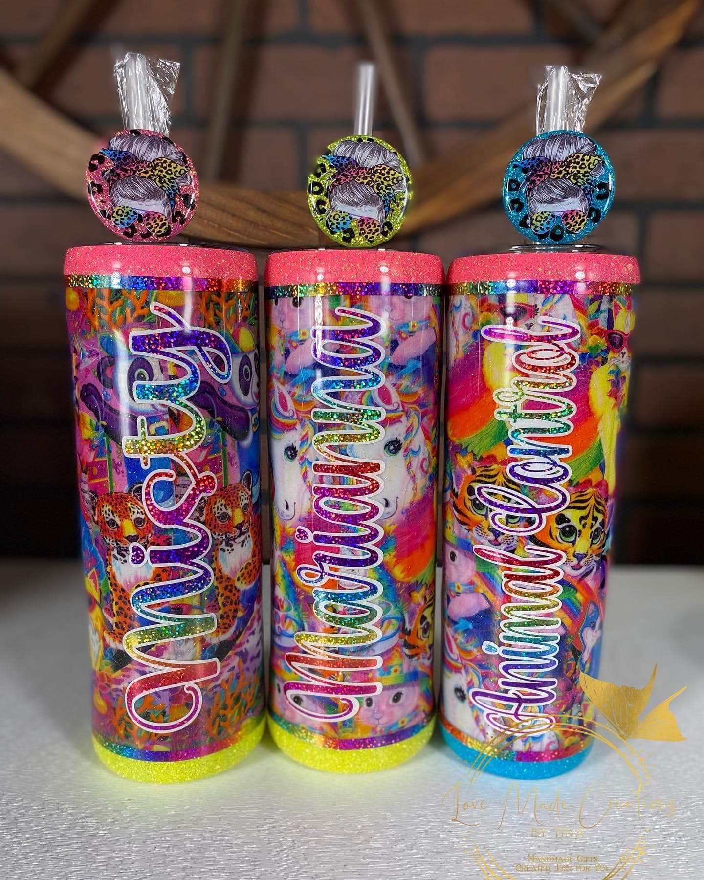 LF Inspired Colorful Glitter Tumbler